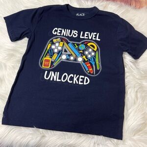 The Children’s Place Navy Graphic Short Sleeve Shirt - Boys Size M (7/8)